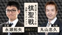 【中継】ヒューリック杯棋聖戦 決勝トーナメント 永瀬拓矢王座 対 丸山忠久九段