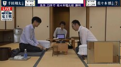 佐々木慎七段が2組昇級決定 AI評価は互角のまま…千田翔太八段が投了「ひどかった」／将棋・竜王戦3組