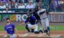 もはや人間じゃない！ ジャッジ、爆速逆方向弾で“異変”「エグい」「破裂した？」“豪快に被弾”した投手の体勢がおかしくなる「可哀想すぎる」