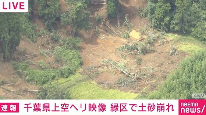 【写真・画像】木々が散乱し“根っこ”も露出 斜面が大きく削り取られて山肌あらわ…千葉県上空ヘリ映像　1枚目