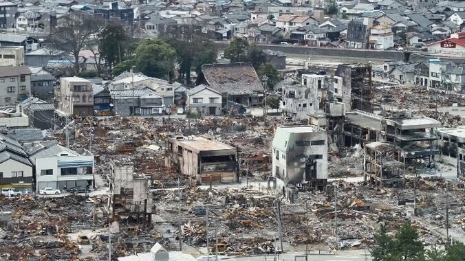 火災によって燃えてしまった輪島朝市エリア