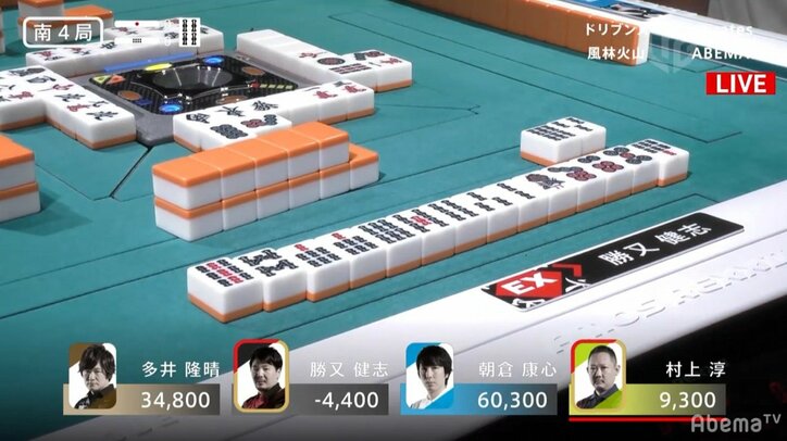 これが“麻雀IQ220”！　勝又健志、究極の2択を完璧に読み切り土壇場で会心の倍満アガリ