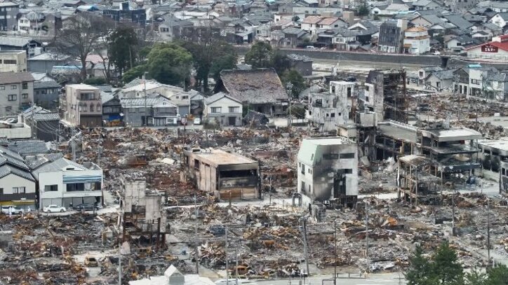 火災によって燃えてしまった輪島朝市
