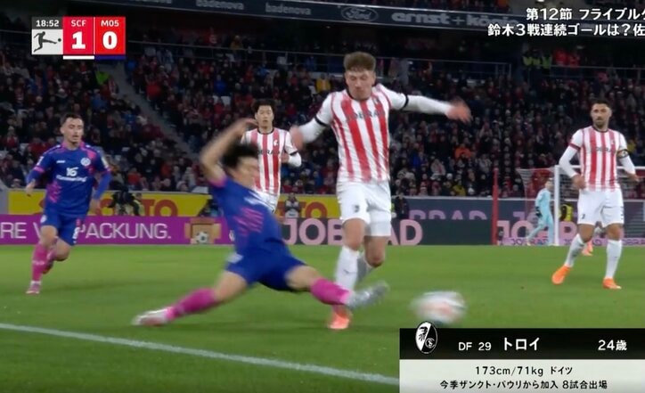 【写真・画像】「怖すぎる…」川﨑颯太、危険タックル→相手選手を吹っ飛ばす「エグいな」「ガッツリ削った」場内騒然のプレーにファンはヒヤヒヤ　1枚目