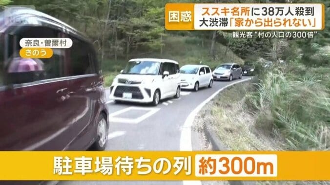 駐車場待ちの列約300メートル