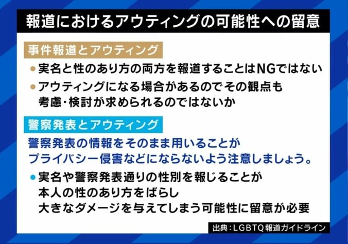 報道におけるアウティングの可能性