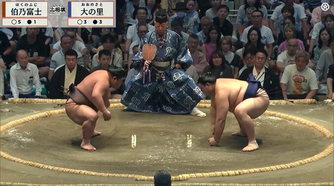 「横綱が手をついてるのに…」「合わせてよ」伯乃富士、立ち合いの“間”に困惑の声 大の里は“完全復調”の兆し 好調・伯乃富士を圧倒「これが大の里だ!」ファン興奮 2枚目