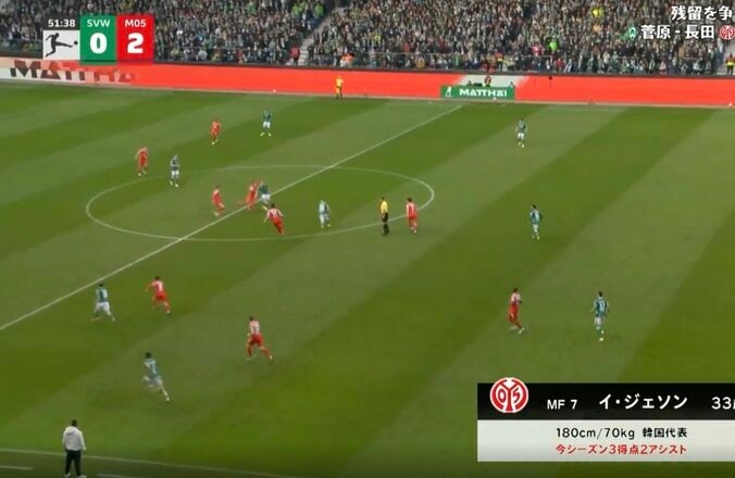 ウソでしょ！？ 佐野海舟、目を疑う“一瞬の動き”「速すぎ！」天才的な“読み”→一瞬でボール奪取… 追加点を生む“攻撃的守備” 3枚目