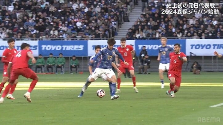 「マジでもってる」田中碧が2024年日本代表初ゴール！伊東純也の仕掛けに後ろから走り込んで強烈シュート！「点に愛され過ぎ」