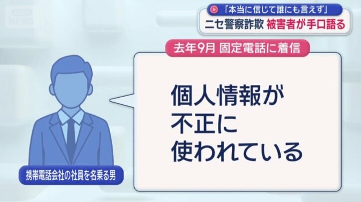携帯電話会社の社員を名乗る男