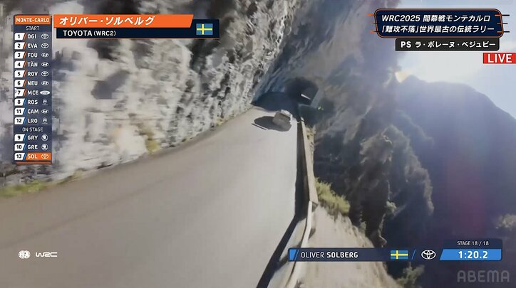 【写真・画像】「こんな道を…」世界最速ラリーカー、難攻不落の公道で時速169キロ到達！ さすが「モンテの帝王」驚異の瞬間にファン脱帽　1枚目