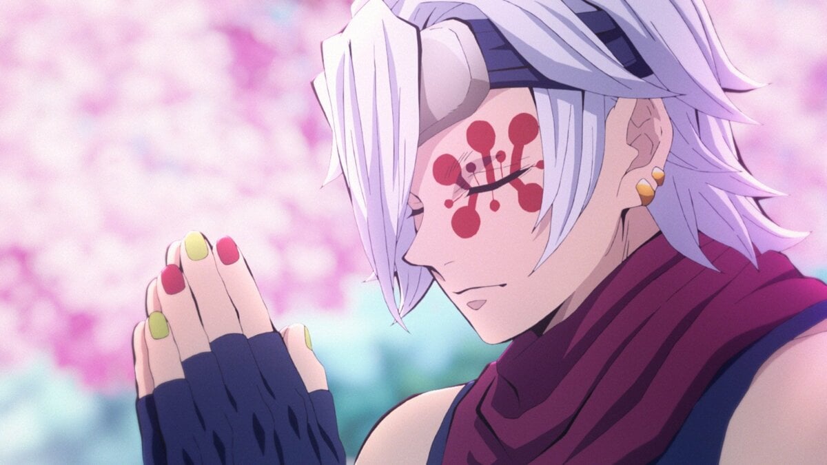 アニメ「『鬼滅の刃』遊郭編」手を合わせる宇髄天元が美しすぎる