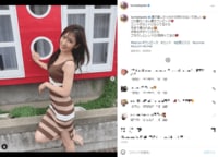 熊田曜子のスタイル際立つタイトなワンピース姿に「ドキドキしちゃう」「ボディラインが完璧」の声