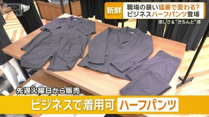 ビジネスの場でも着用できるハーフパンツ