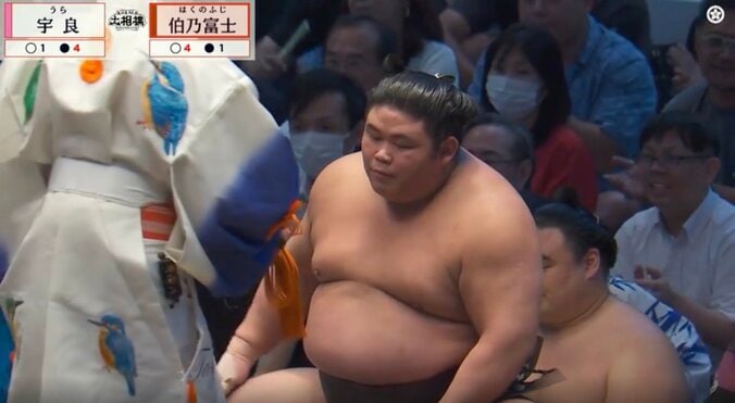 大相撲七月場所、熱戦最中“ひと際目立つ行司の姿”に熱視線「なかなか見ない」「いいデザインしてる」軍配にも注目 5枚目