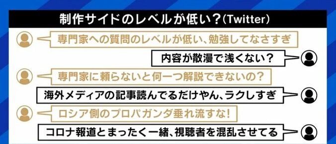 「ストーリーありきの番組も」「専門家に見える素人がキケン」テレビのウクライナ報道に相次ぐ批判を問う 6枚目