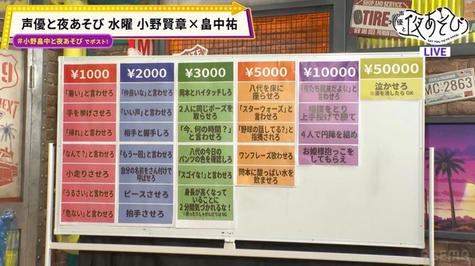 獲得賞金は15万超え!?小野賢章&畠中祐が岡本信彦&八代拓と激突!『声優と夜あそび』水曜#12 4枚目