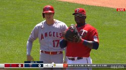 大谷翔平、初回からキレキレ 快足飛ばして二塁内野安打で出塁 現地映像は直後の大慌てシーンに注目