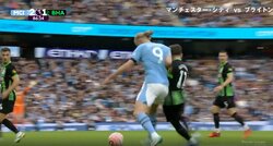 軽トラじゃない、ダンプだ！怪物ハーランドの重戦車ドリブルが強烈過ぎる！捨て身であたりに行ったスコットランド代表が思い切り吹っ飛ばされる衝撃映像