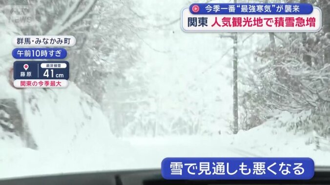 雪で見通しも悪くなる