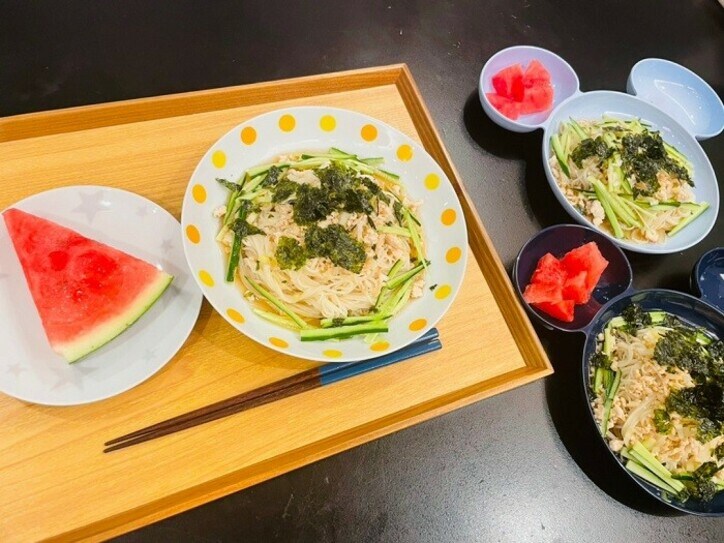  ココリコ・遠藤の妻、息子達があっという間に完食した料理「毎日、そうめんじゃダメ？」 