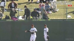 地方球場で起きた珍事 ホームラン性の大飛球が金網とフェンスの合間にすっぽり 目の前で見たファンはびっくり