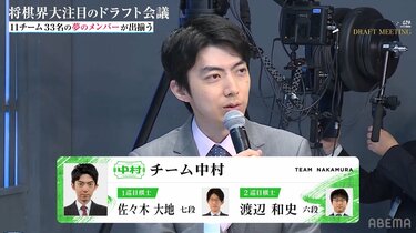 新リーダー・中村太地八段「力を合わせて3人で臨めれば」フィッシャールール経験豊富な頼れる後輩2人とチーム結成／将棋・ABEMA トーナメント2024  | 将棋 | ABEMA TIMES | アベマタイムズ