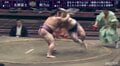 新大関・初優勝へ1敗キープ 朝乃山、豪快すくい投げ一閃 実況も「強い！強いですね！」と連呼 明日・照ノ富士と直接対決