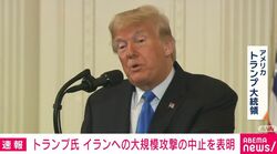 トランプ氏 イランへの大規模攻撃の中止を表明