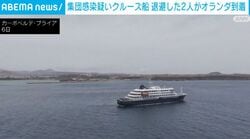 集団感染疑いクルーズ船 退避した2人がオランダ到着