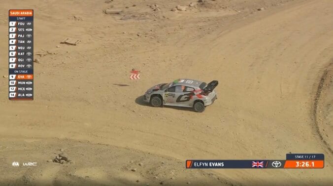 砂漠のど真ん中で…世界ラリー、ドライバー自らタイヤ交換する驚きの光景 決死の早業で戦線復帰し脚光 3枚目