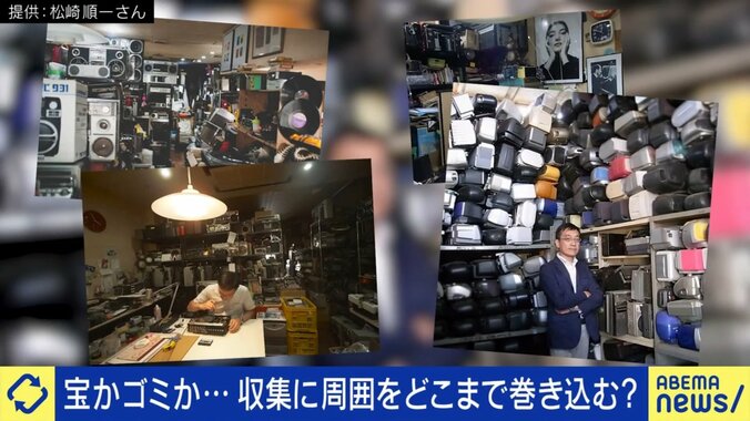松崎さんが集めた無数のラジカセたち（実際の様子）