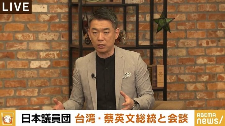 「中国を押し戻すという力を持った上でやってほしい」橋下氏、日米議員の台湾訪問、中国の軍事演習に懸念