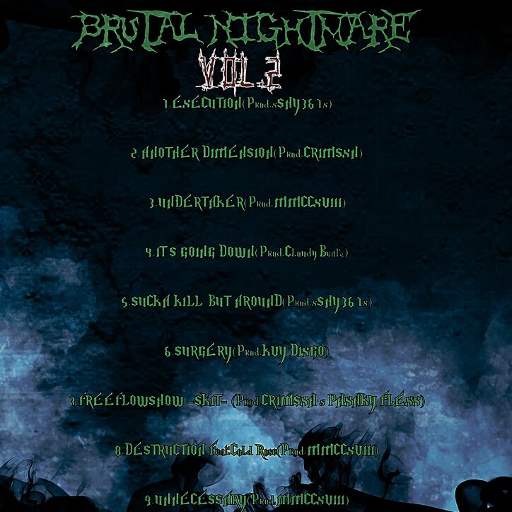D-SETO、秋深まるこの季節に馴染むダークで攻撃的な新作ミックステープ「BRUTAL NIGHTMARE Vol. 2」をリリース！！