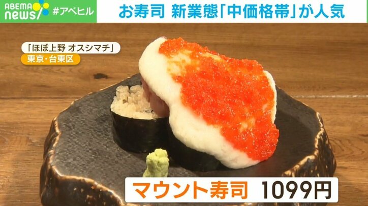 「高級店と100円寿司の“間”を狙え!」客単価5000円 “中価格帯”寿司店が人気 ポイントは映えとお酒?