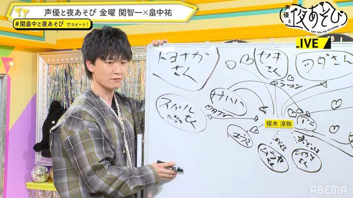 榎木淳弥の相関図を作成 背中を押したのは 名も知らぬおじさん 衝撃事実にスタジオどよめく 声優と夜あそび 告知 Abema Times