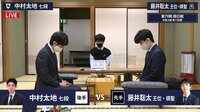 第79期 順位戦 B級2組 第11回戦 藤井聡太王位・棋聖 対 中村太地七段