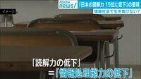 日本の高校生“読解力”急落