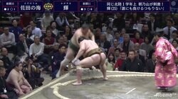 好調の輝、力相撲で4連勝 解説の不知火親方「圧力が出ている」