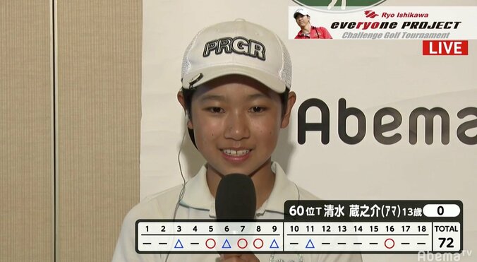 視聴者「松山英樹のようだ！」　AbemaTVツアーに13歳の超新星が現る！　初日はイーブンパー・61位タイ 1枚目