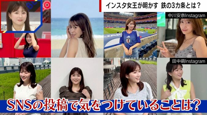 フリーアナウンサーの中川安奈、テレビ朝日の田中萌アナウンサー
