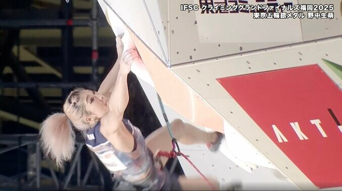美しき“最強”女子クライマーは「躊躇しなかったですね」 放送席も唸った“離れ業”に反響「ここ凄い」 3枚目
