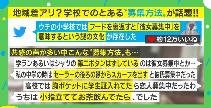 フードを裏返すと恋人募集中 学校での謎ルールに共感の声続出 国内 Abema Times