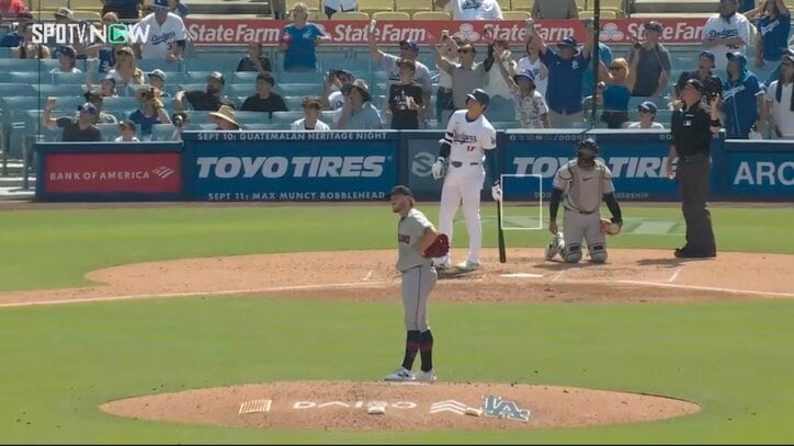 【映像】大谷の特大ホームランで投手“確信ガックリ”