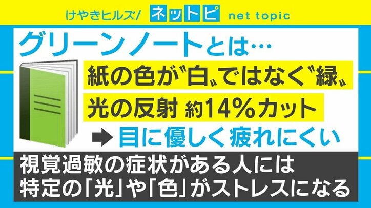 「グリーンノートを販売してほしい」視覚過敏を抱える女子高生の訴えに企業が即反応