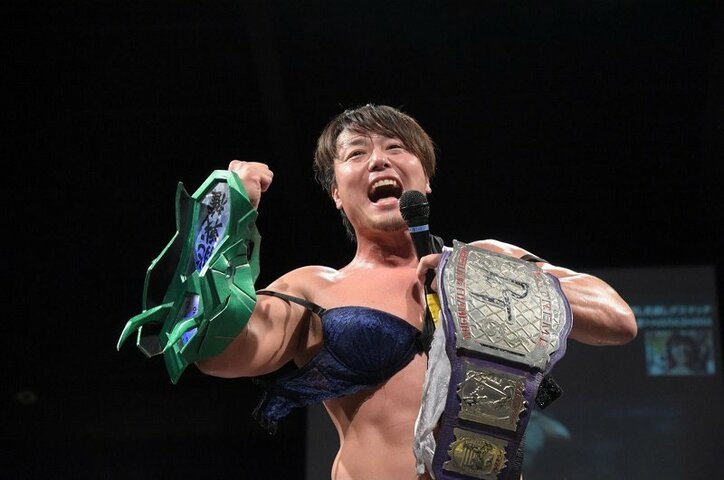 「経験の差」でブラを取る！目隠し乳隠しデスマッチ　HARASHIMA、紙一重の勝利！