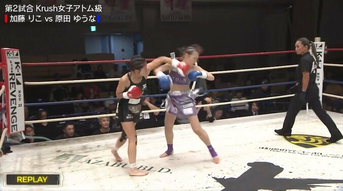 「美人なのに刺青ありすぎ」「背中がすごいことに」左フックで豪快2ダウン！ 圧巻勝利に「バコーンいうたぞ」 2枚目