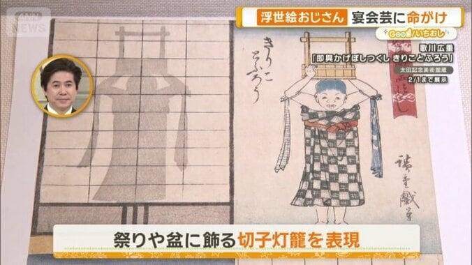 お祭りや盆に飾る切子灯籠を表現
