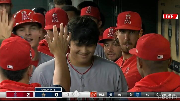 大谷翔平にも控えめの祝福 エンゼルス恒例“ウォータースプラッシュ”の水量が激減にファン爆笑「ちょろ水ｗ」