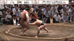 大相撲客席に着物姿の美人女優 審判の背後で存在感 大相撲九月場所で話題になった一コマ